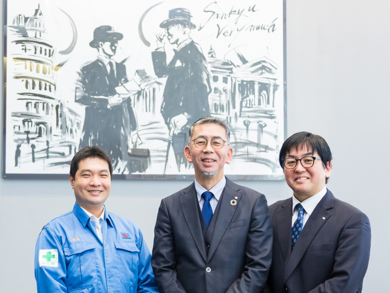 経営企画部 部長　渡邉 健太郎 氏<br />
経営企画部デューデリジェンス（調査・分析）グループ グループマネージャー　梶原 豊和 氏<br />
経営企画部デューデリジェンス（調査・分析）グループ 係長　長島 広樹 氏